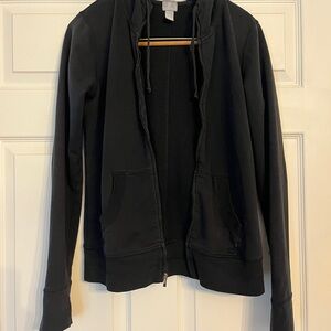 GAP Black Zip-Up Hooded Jacket